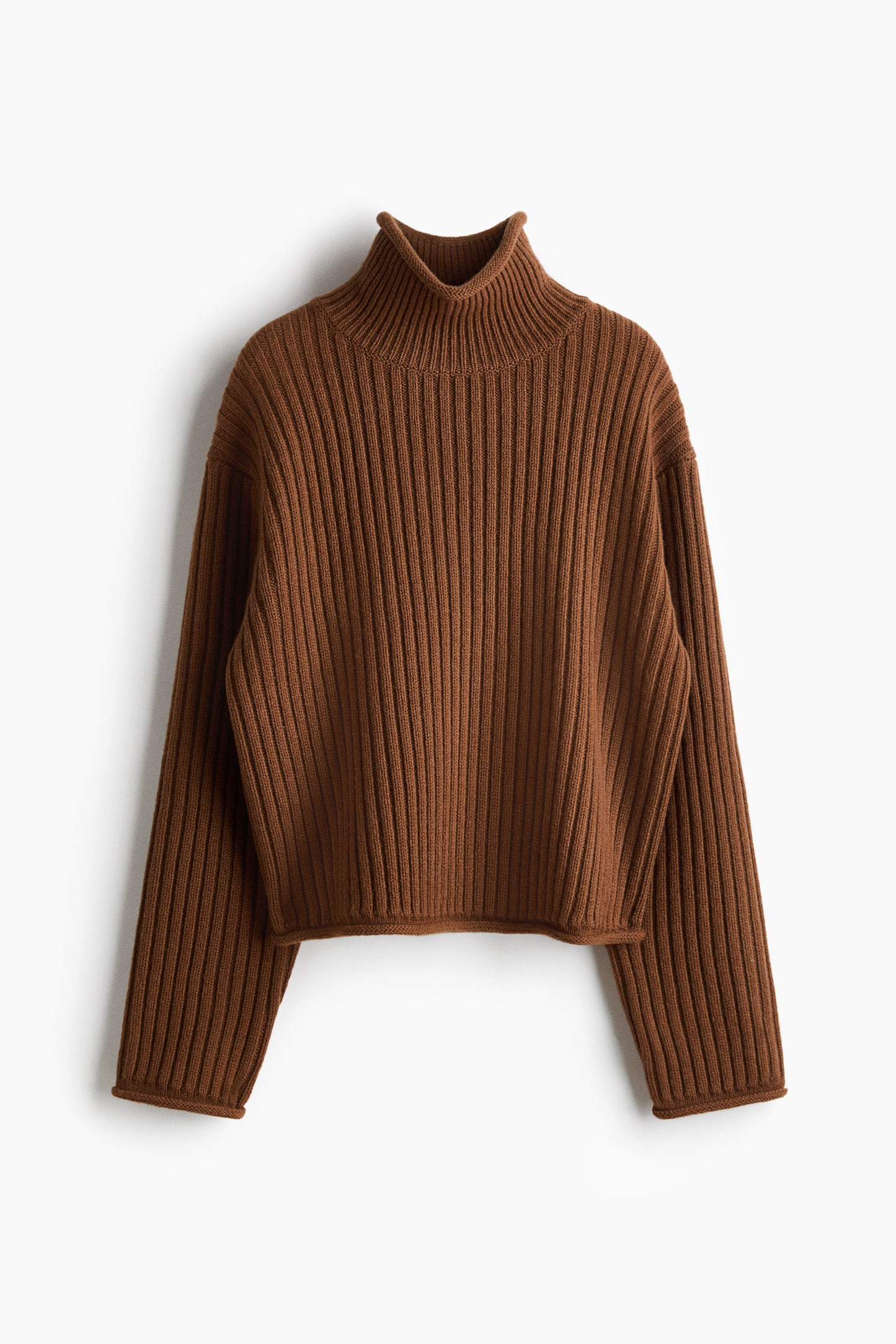 Rib-knit wool jumper
