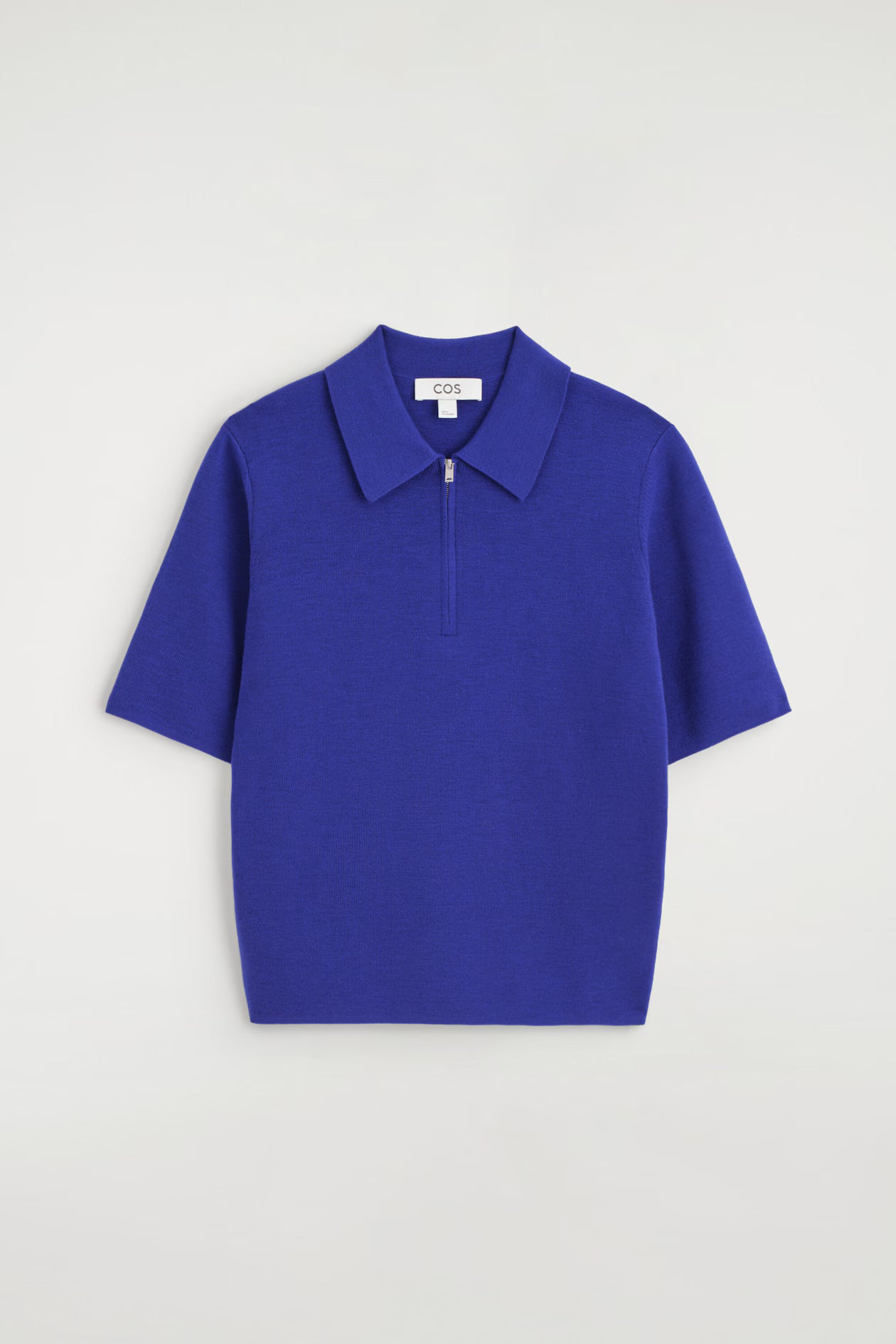 Merino Wool Zip-Up Polo Shirt
