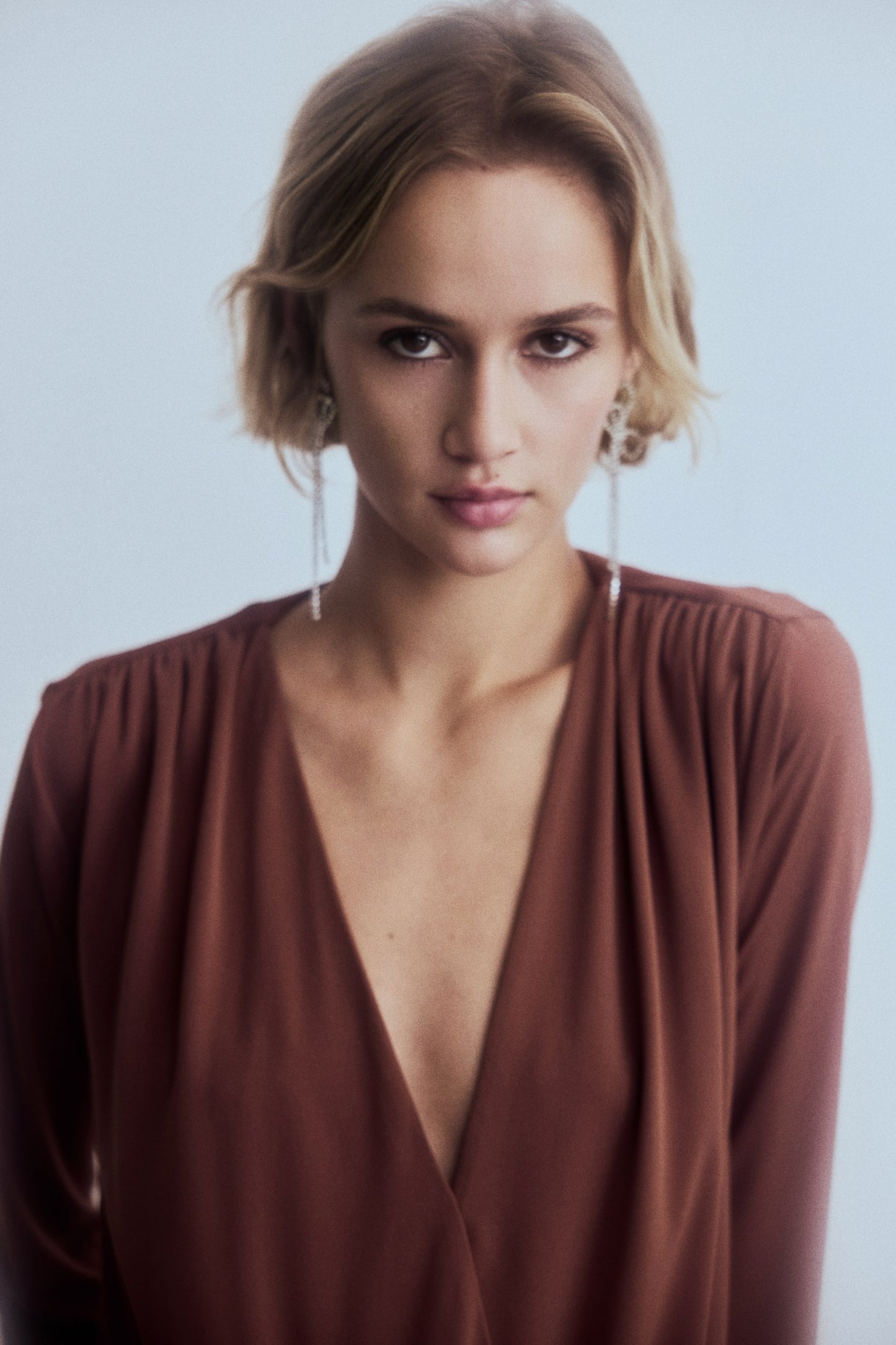 Draped V-neck thong body