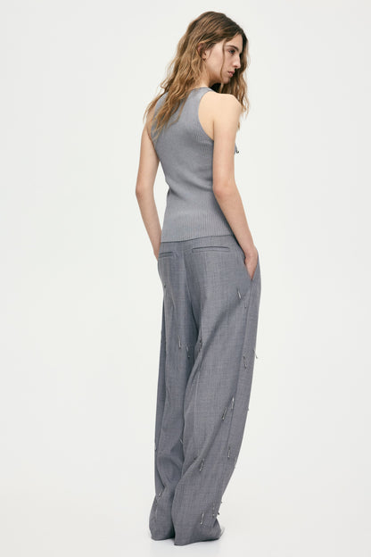 Bead-embellished vest top