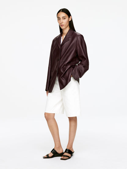 Single-Breasted Leather Jacket