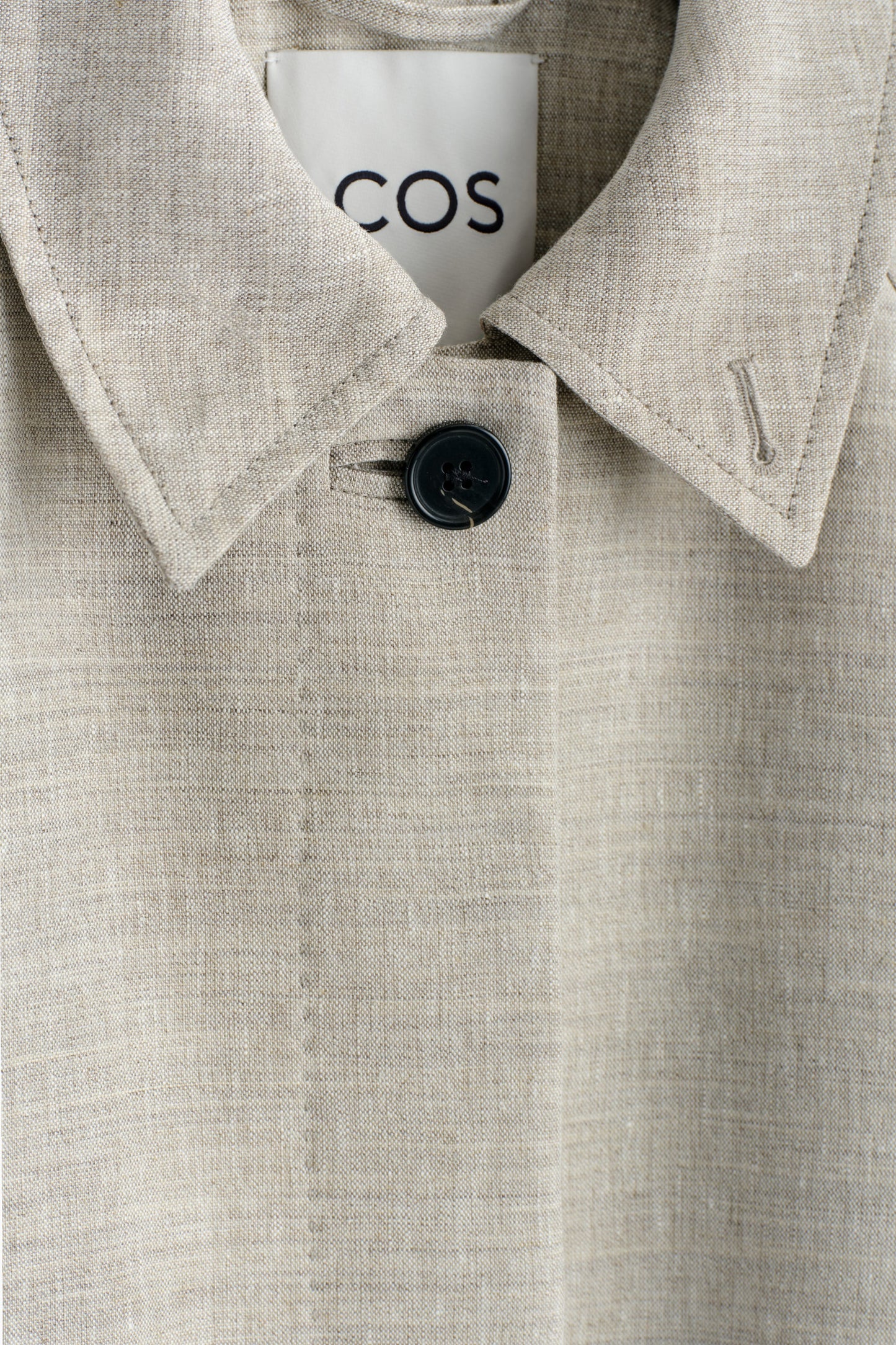 Long Linen-Wool Trench Coat