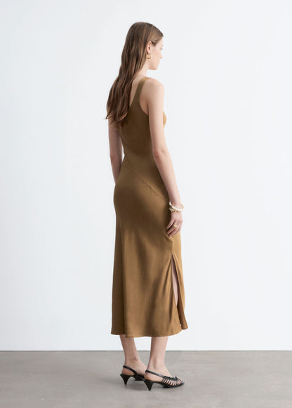 Bias-Cut Midi Dress