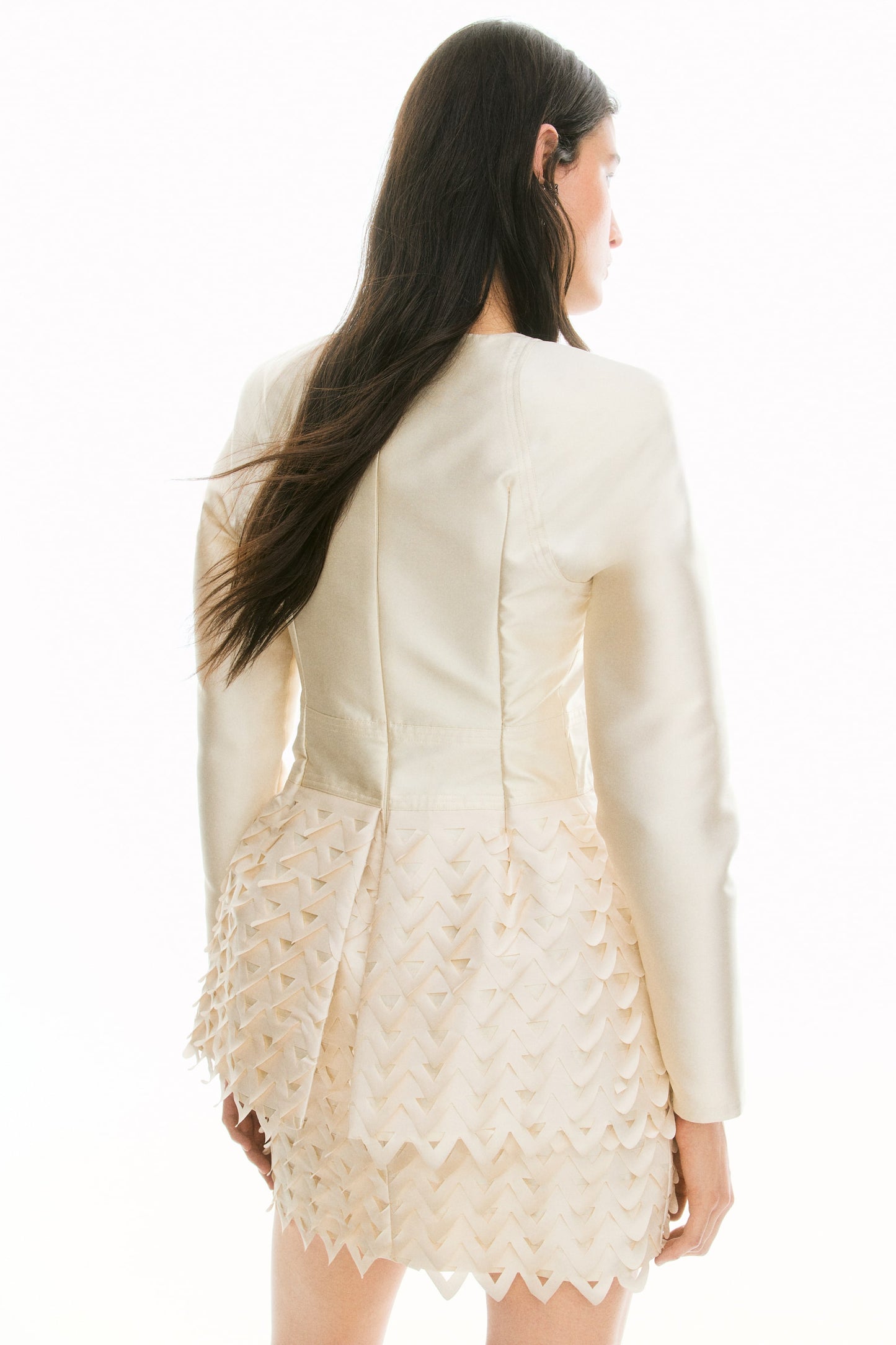 Perforated-skirt dress