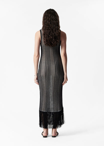 Knitted Fringe Midi Dress