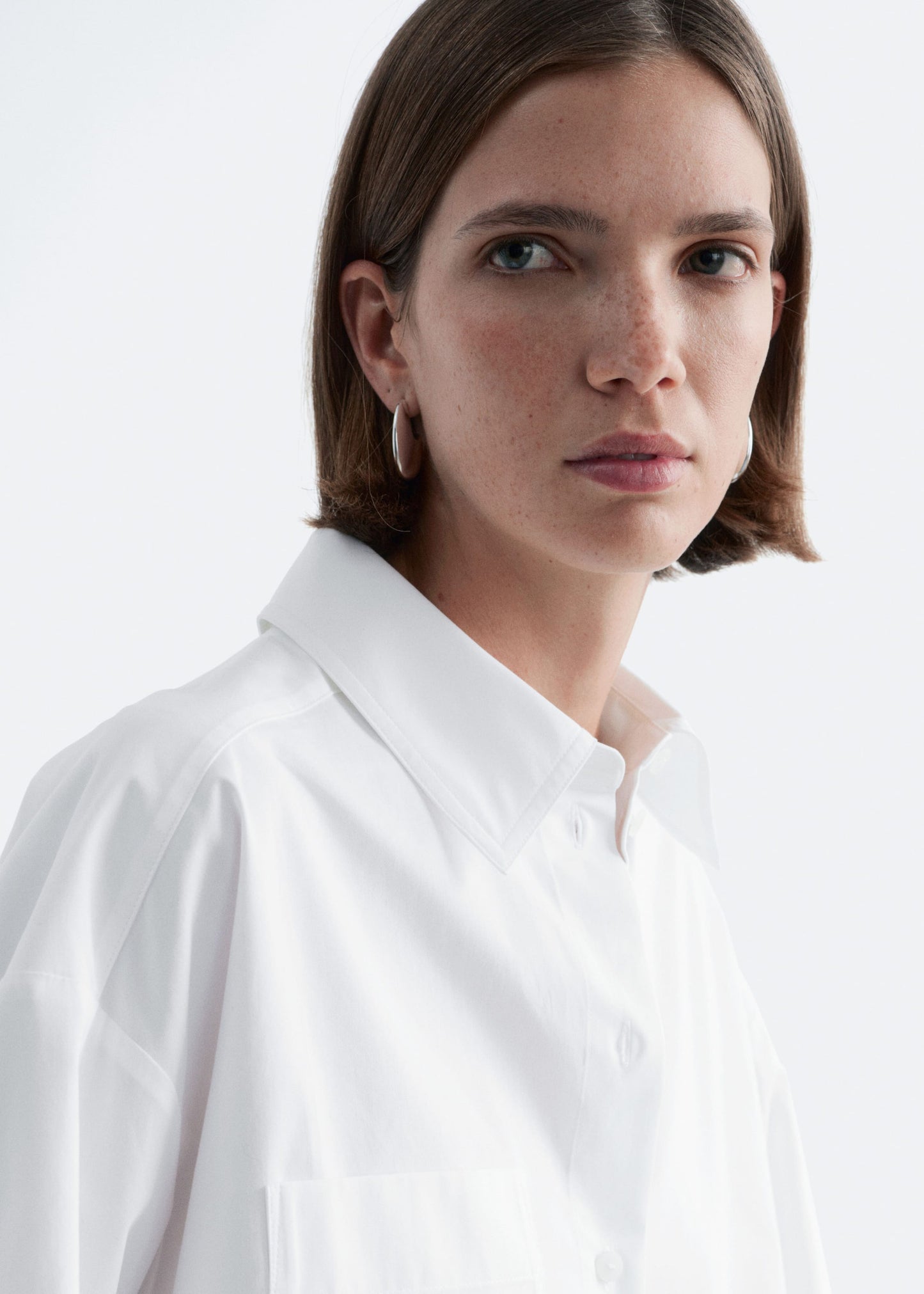 Cropped Oversized Cotton Shirt