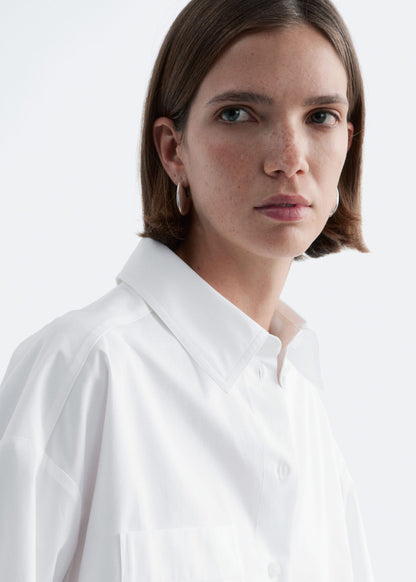 Cropped Oversized Cotton Shirt
