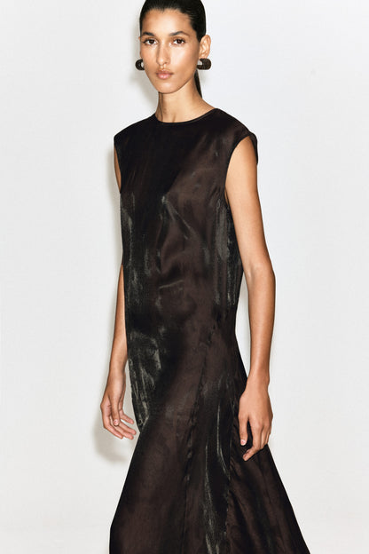 Animal-jacquard midi dress