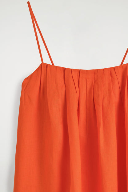 Pleated Linen Maxi Dress