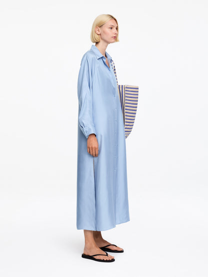 Silk Twill Shirt Dress