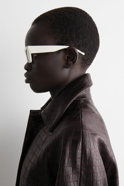 Leather Cat-Eye Sunglasses