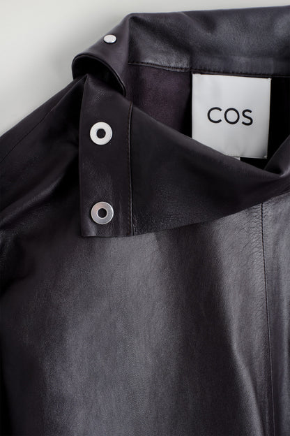 Leather Funnel-Neck Top