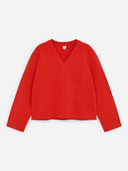 V-Neck Cotton Jumper