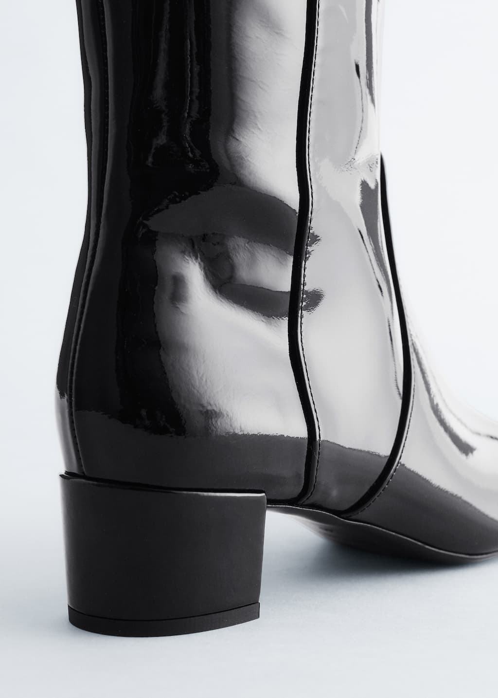 Heeled Leather Knee Boots