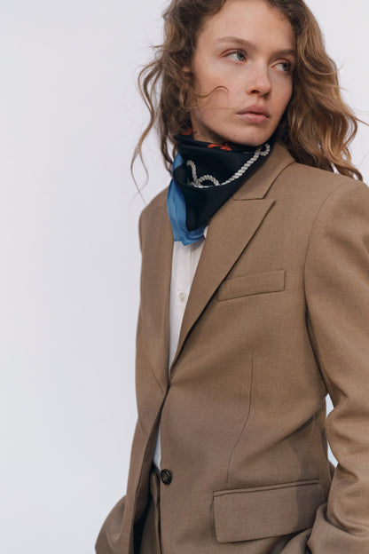 Long twill blazer