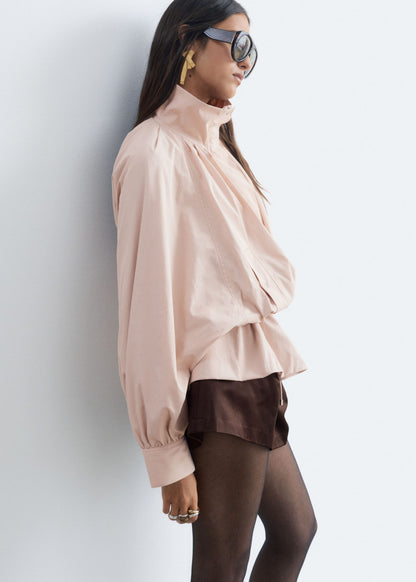 Nylon Funnel-Collar Jacket