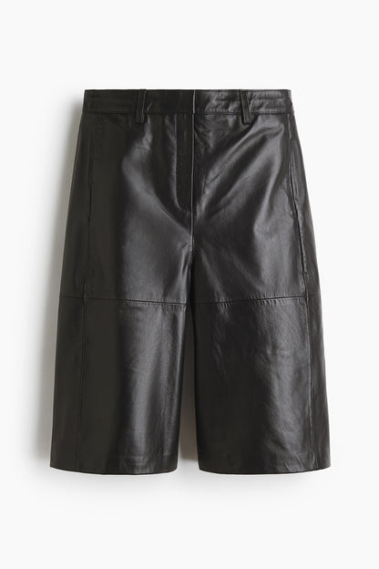Leather Bermuda shorts