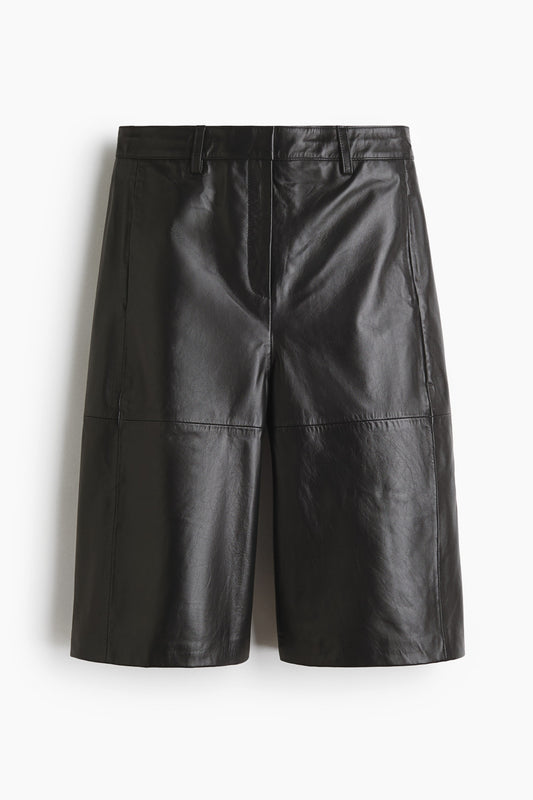 Leather Bermuda shorts