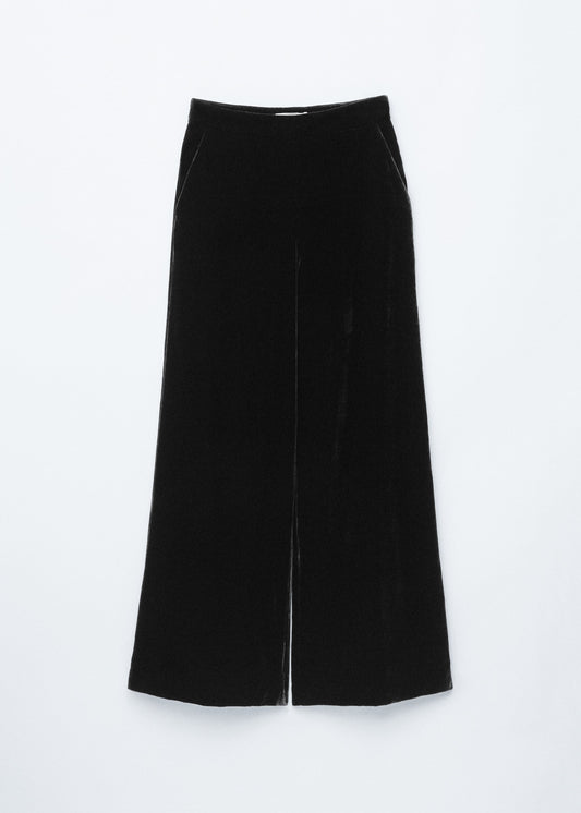Wide-Leg Velvet Trousers