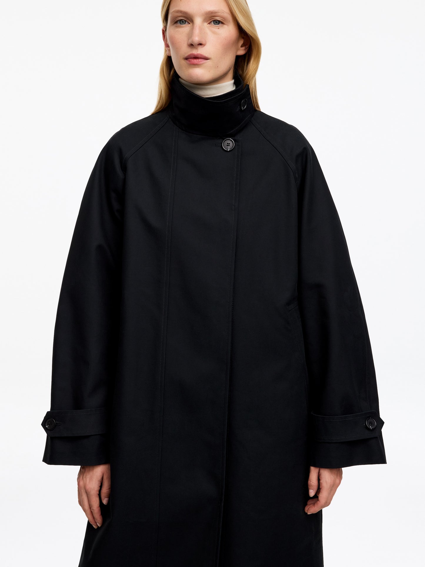 Corduroy-Collar Cotton Coat