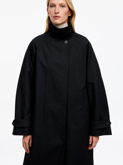 Corduroy-Collar Cotton Coat