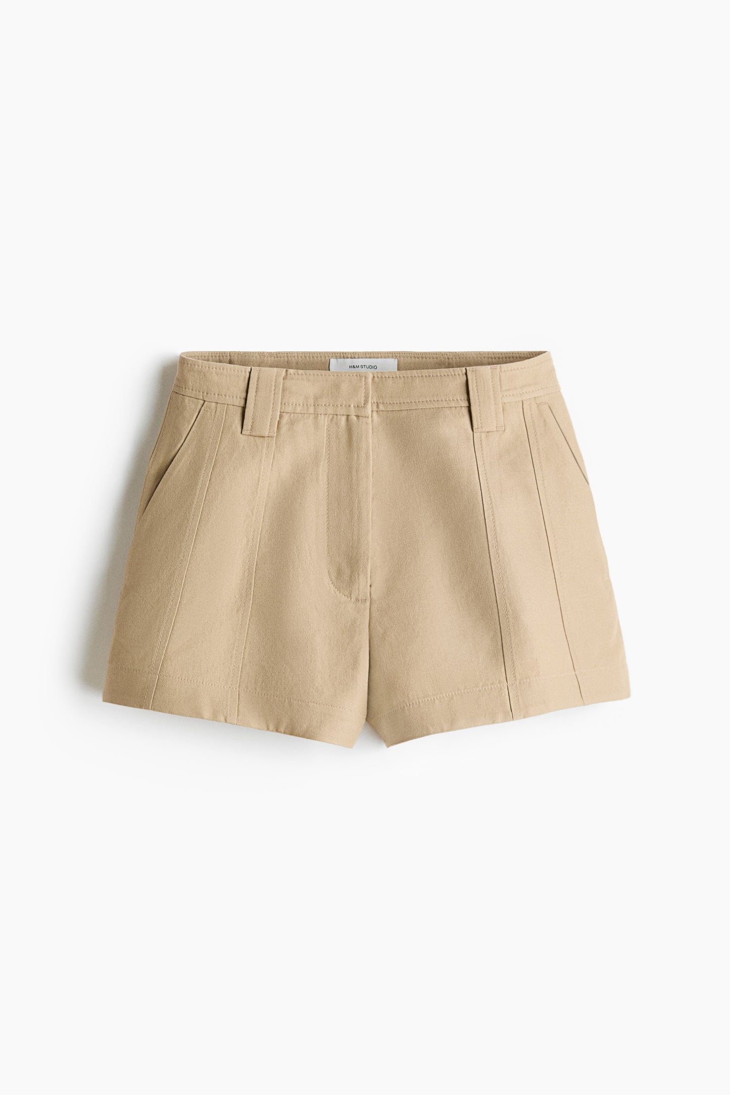 Linen-blend shorts