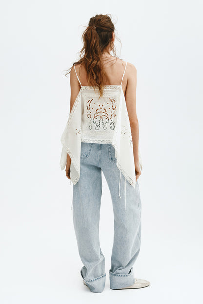 Broderie anglaise strappy top