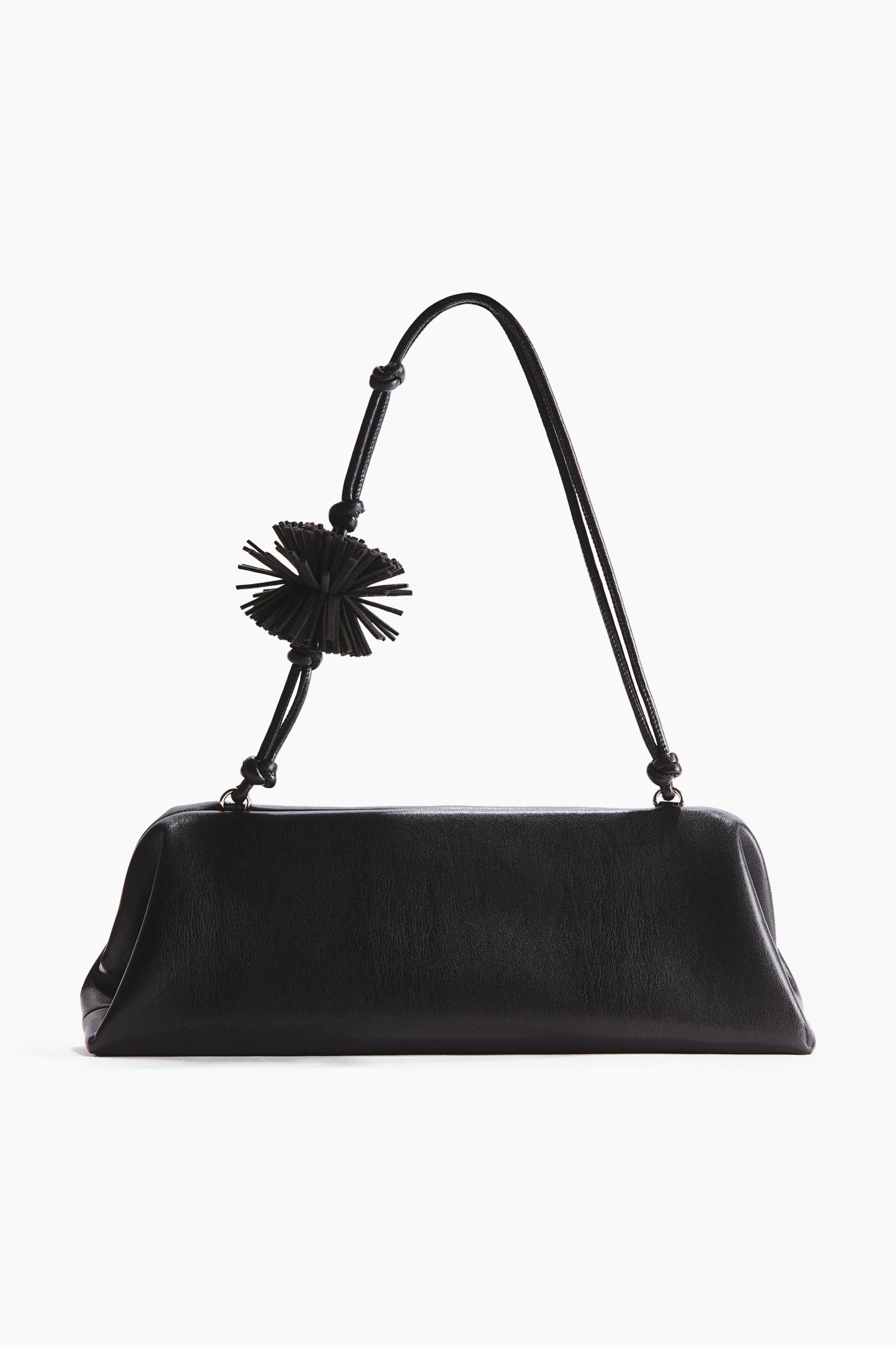 Pompom-detail shoulder bag