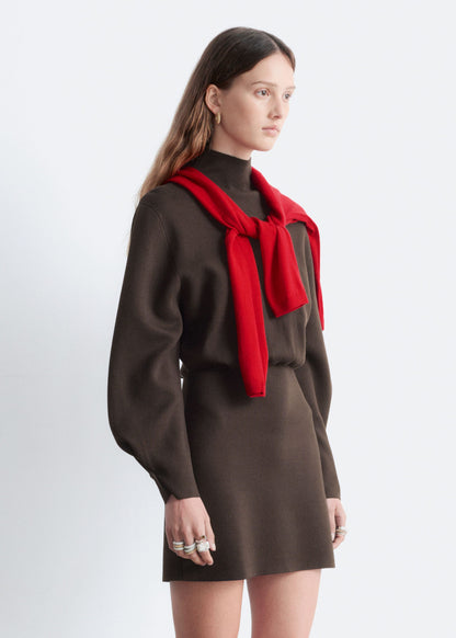 Knitted Mock-Neck Mini Dress