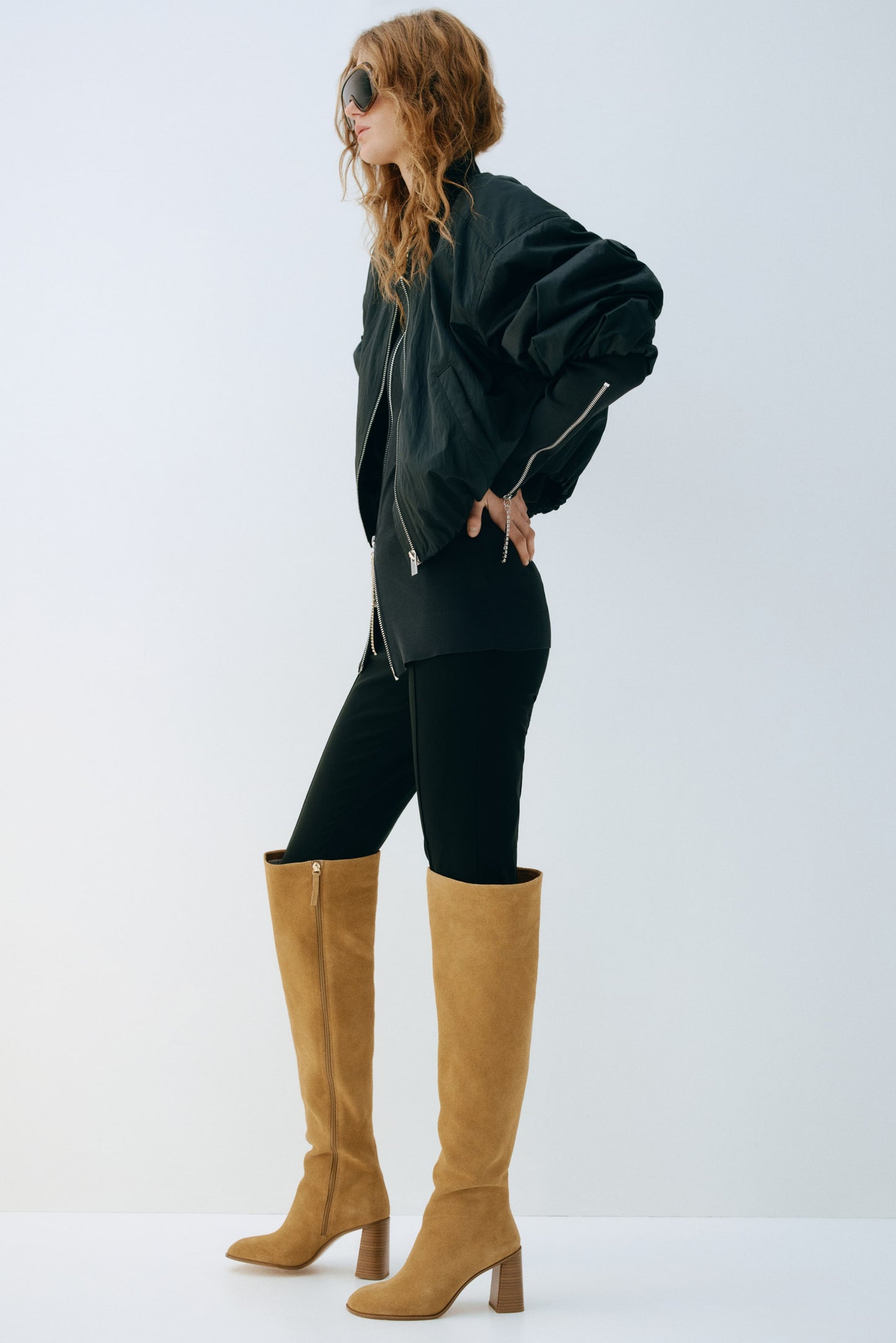 Over-the-knee suede boots