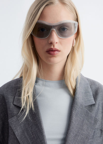 Cropped Wool-Linen Blazer