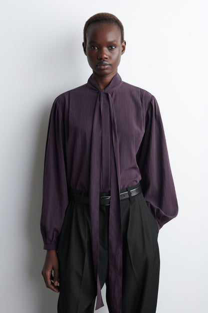 Fluid scarf-detail blouse