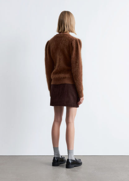 Mohair-Blend Puff-Sleeve Jumper