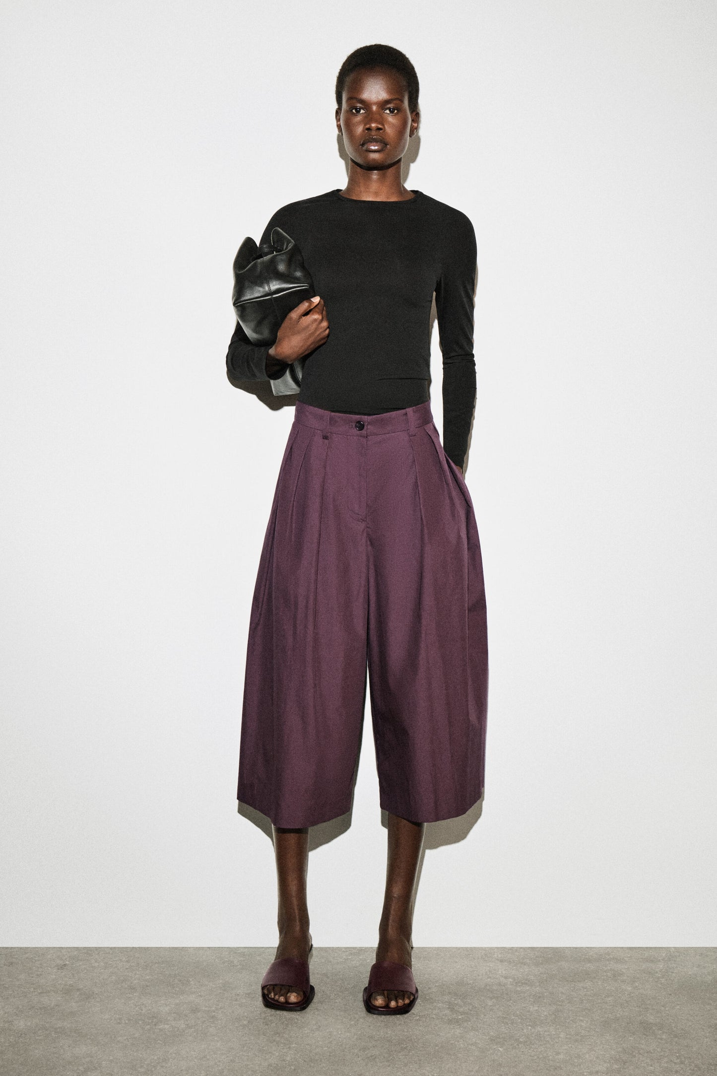 Pleated Cotton Culottes