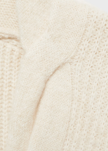 V-neck braided sweater