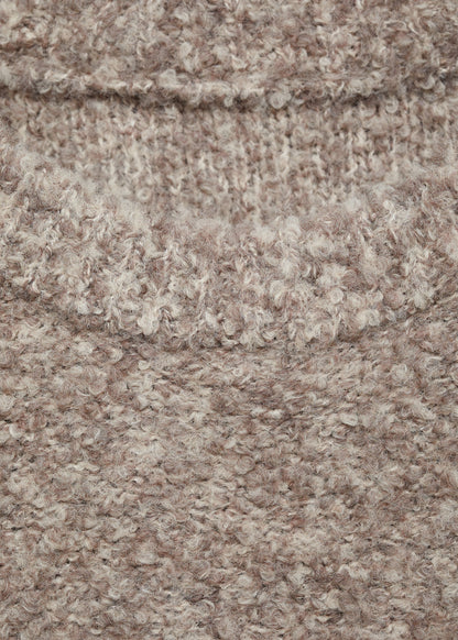 Round-neck bouclé sweater