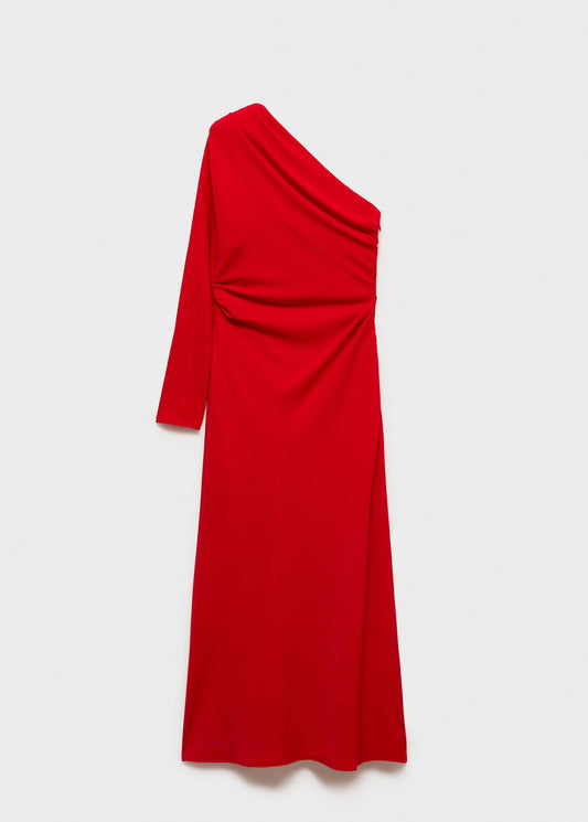 Asymmetric draped gown