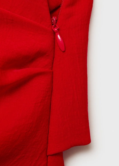 Asymmetric draped gown