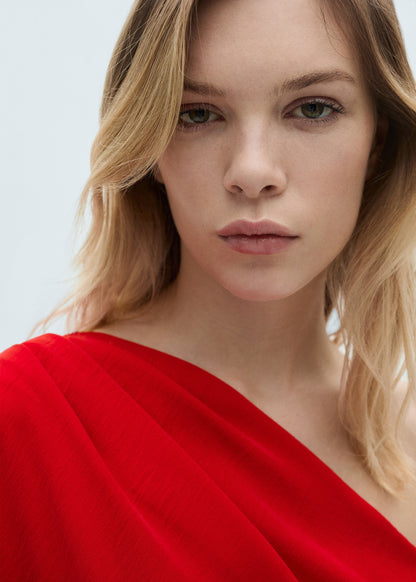 Asymmetric draped gown