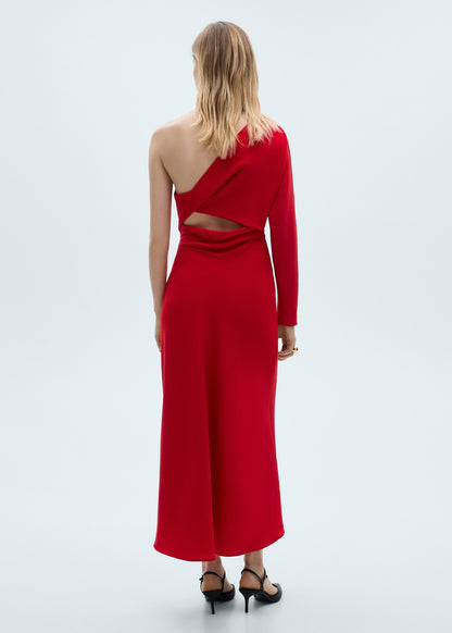 Asymmetric draped gown