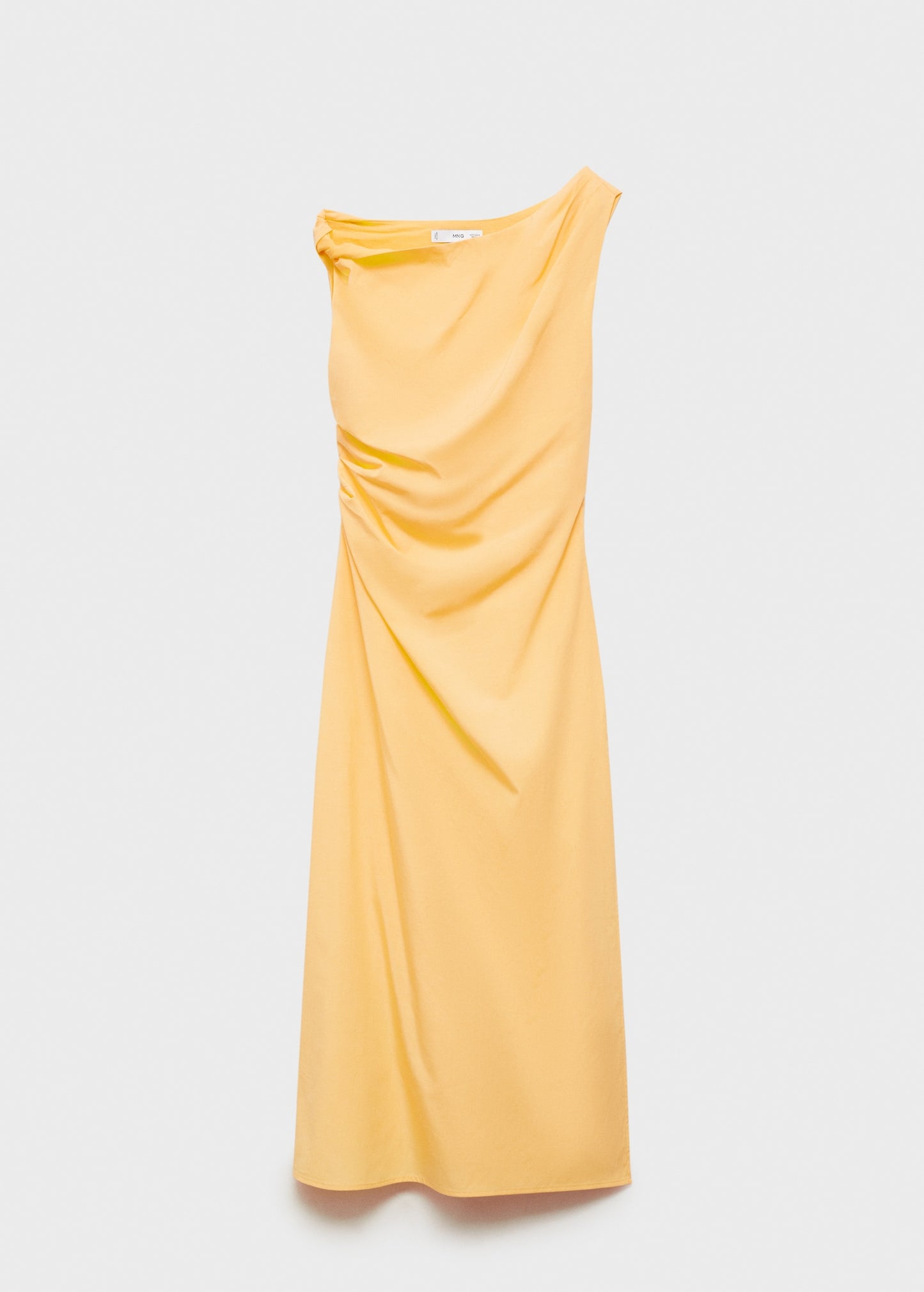 Draped asymmetrical midi-dress