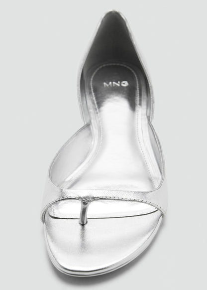 Metallic leather sandals