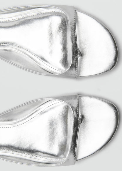 Metallic leather sandals