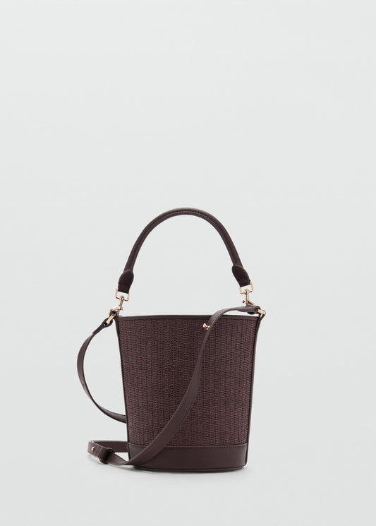Small raffia bucket bag