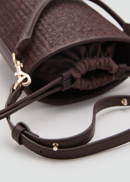 Small raffia bucket bag