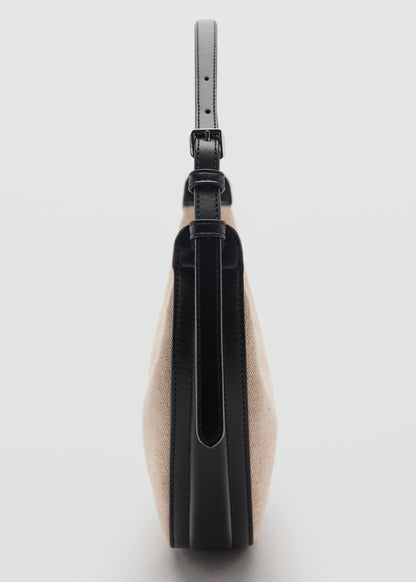 Mini oval linen-blend shoulder bag