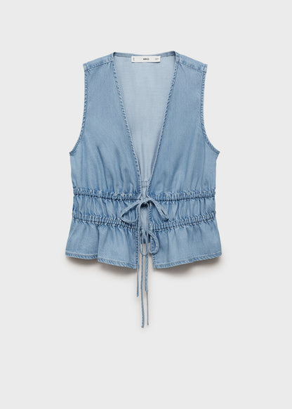 Lyocell top with tie closure