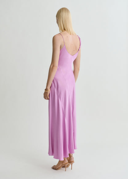 Asymmetrical satin dress