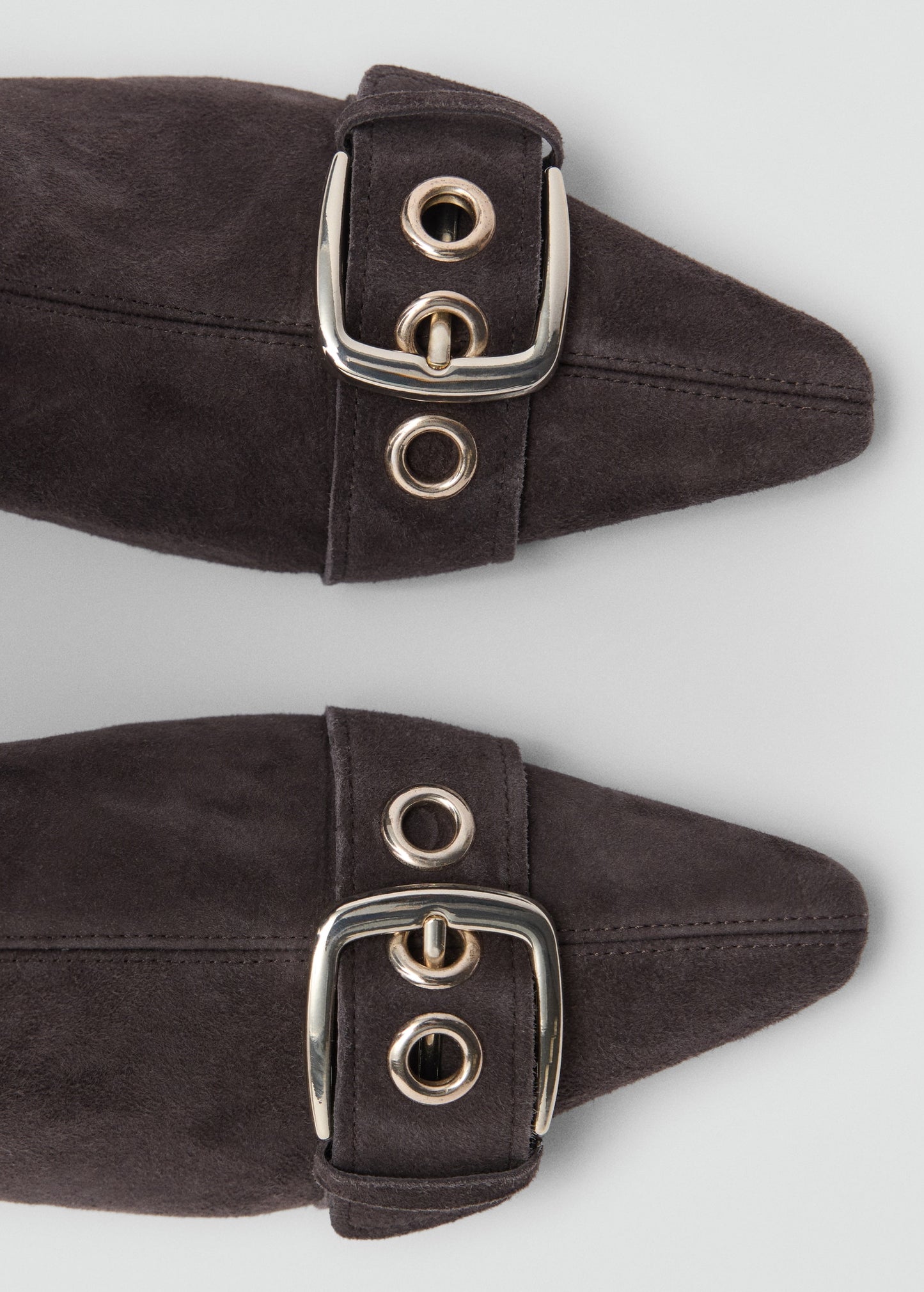 Suede leather boot with buckle detail