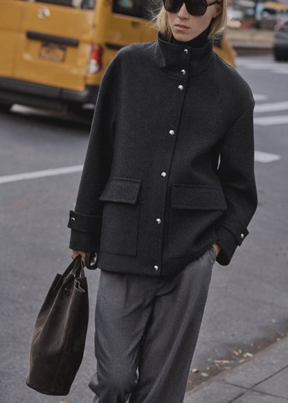 Turtleneck wool coat